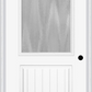 MMI 1/2 Lite 1 Panel Planked 3'0" X 6'8" Fiberglass Smooth Textured/Privacy Glass Exterior Prehung Door 683