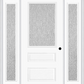 MMI 1/2 Lite Horizontal 2 Panel 3'0" X 6'8" Fiberglass Smooth Textured/Privacy Glass Exterior Prehung Door With 2 Full Lite Textured/Privacy Glass Sidelights 631