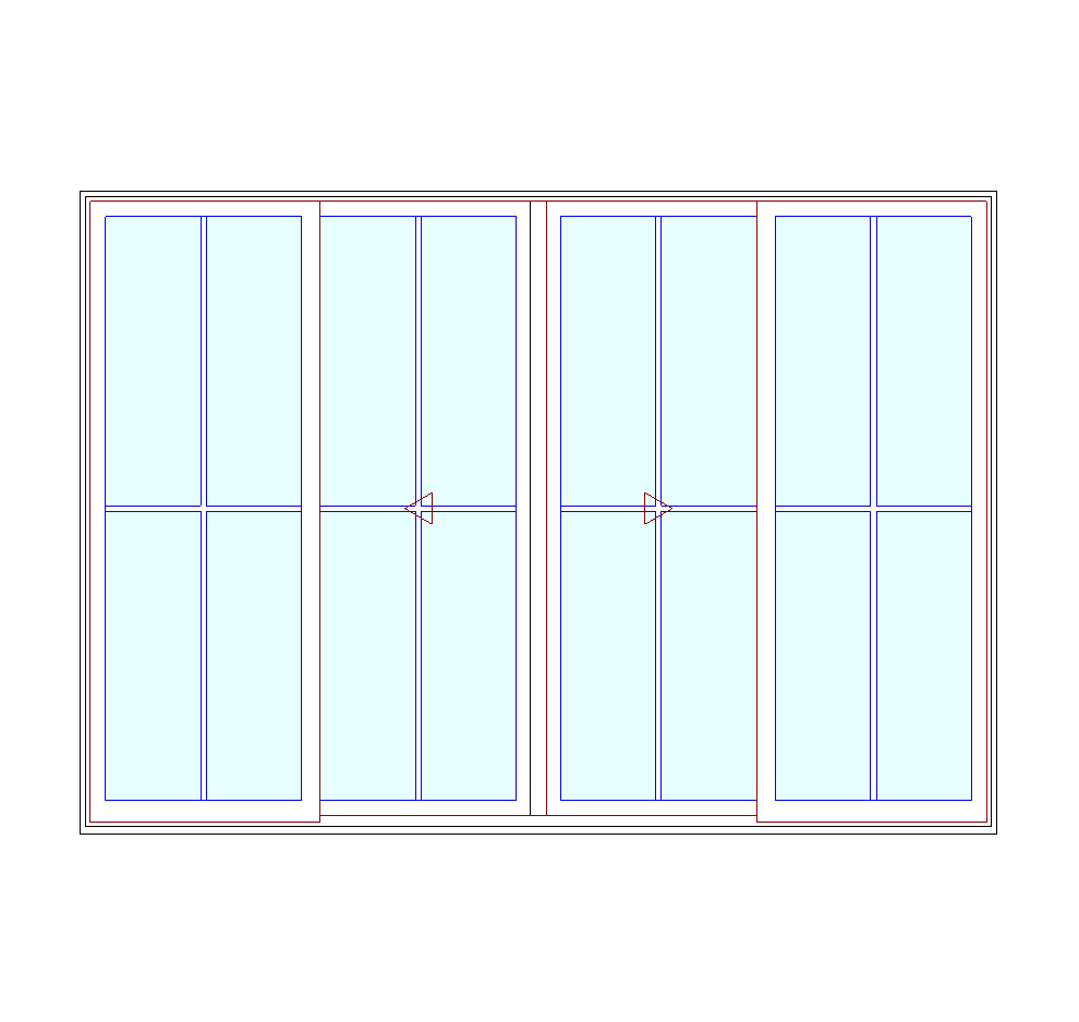 MARVIN Elevate CN 10068 4 Panel Sliding Patio Door OXXO 117" X 82" Ultrex Fiberglass Exterior Wood Interior Clear Tempered Glass Low-E2 With Argon Grilles/Screen Optional