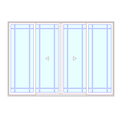 MARVIN Elevate 10'0" X 6'8" Wood Interior Ultrex Fiberglass Exterior Sliding Clear Tempered Low-E2 With Argon Glass 4 Panel Patio Door Grilles/Screen Options