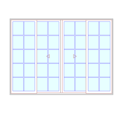 MARVIN Elevate 10'0" X 7'0" Wood Interior Ultrex Fiberglass Exterior Sliding Clear Tempered Low-E2 With Argon Glass 4 Panel Patio Door Grilles/Screen Options