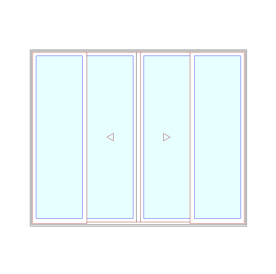 MARVIN Elevate CN 10080 4 Panel Sliding Patio Door OXXO 117" X 95.5" Ultrex Fiberglass Exterior Wood Interior Clear Tempered Glass Low-E2 With Argon Grilles/Screen Optional