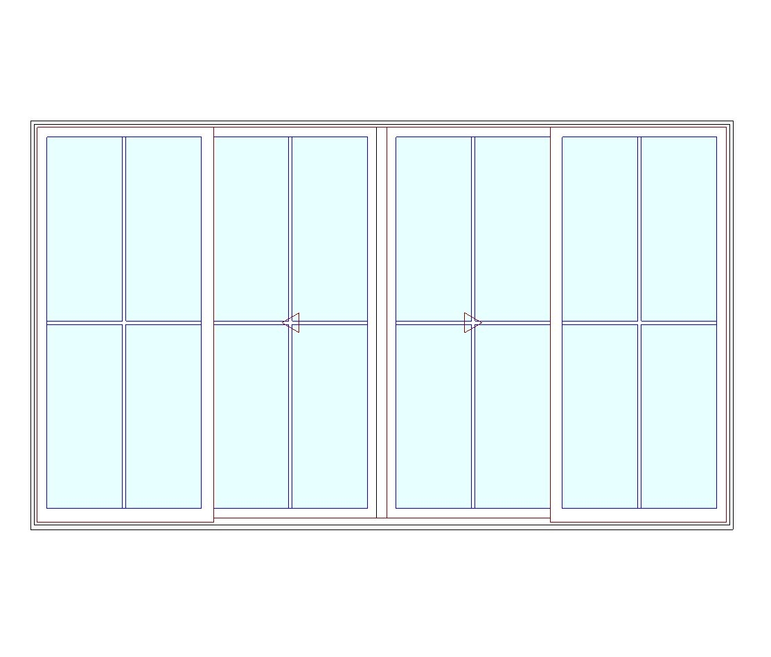 MARVIN Elevate CN 12068 4 Panel Sliding Patio Door OXXO 141" X 82" Ultrex Fiberglass Exterior Wood Interior Clear Tempered Glass Low-E2 With Argon Grilles/Screen Optional