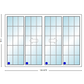 MI V3000 Series 12'0" X 8'0" Vinyl 4 Panel White OXXO Sliding/Gliding Clear Dual Pane HP Low-E Argon Tempered Glass Knocked Down Patio Door 1617 Grilles/Screen Optional