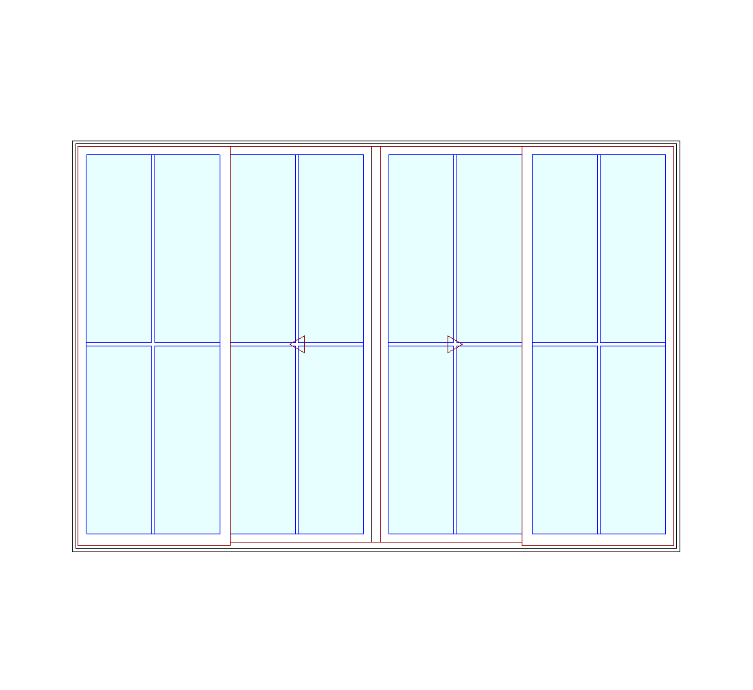 MARVIN Elevate CN 12080 4 Panel Sliding Patio Door OXXO 141" X 95.5" Ultrex Fiberglass Exterior Wood Interior Clear Tempered Glass Low-E2 With Argon Grilles/Screen Optional