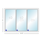 MI V3000 Series 12'0" X 8'0" Vinyl 3 Panel Multi-Slide White Sliding/Gliding HP Low-E Clear Dual Pane Tempered Glass Knocked Down Patio Door 1618 Grilles Options