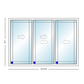 MI V3000 Series 12'0" X 8'0" Vinyl 3 Panel Multi-Slide White Sliding/Gliding HP Low-E Clear Dual Pane Tempered Glass Knocked Down Patio Door 1618 Grilles Options
