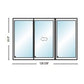 PELLA LIFESTYLE SERIES CONTEMPORARY 3 PANEL OXO 126" X 81.5" ADVANCED LOW-E INSULATING TEMPERED ARGON FILL GLASS ASSEMBLED SLIDING/GLIDING PATIO DOOR GRILLES/SCREEN OPTIONS