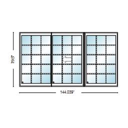 PELLA Lifestyle Series Contemporary 3 Panel OXO 144" X 79.5" Advanced Low-E Insulating Tempered Argon Fill Glass Assembled Sliding/Gliding Patio Door Grilles/Screen Options