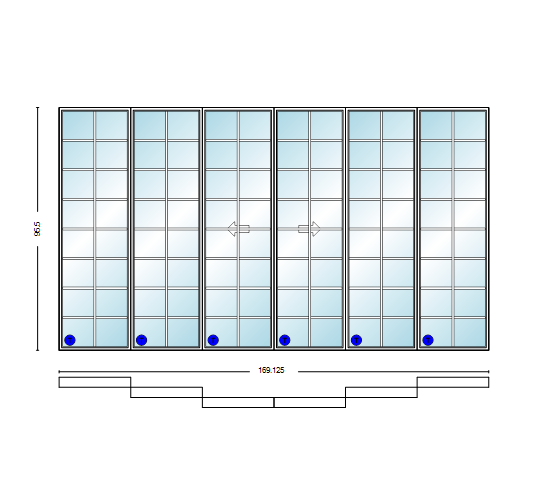 MI V3000 Series 14'0" X 8'0" Vinyl 6 Panel Multi-Slide White OIXXIO Sliding/Gliding HP Low-E Clear Dual Pane Tempered Glass Knocked Down Patio Door 1618 Grilles/Screen Optional