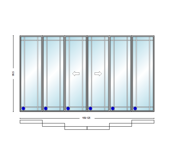 MI V3000 Series 14'0" X 8'0" Vinyl 6 Panel Multi-Slide White OIXXIO Sliding/Gliding HP Low-E Clear Dual Pane Tempered Glass Knocked Down Patio Door 1618 Grilles/Screen Optional