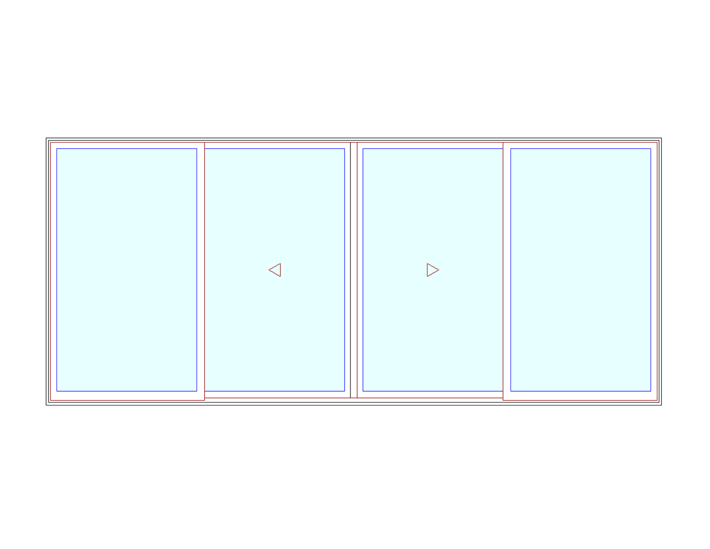 MARVIN Elevate CN 16068 4 Panel Sliding Patio Door OXXO 189" X 82" Ultrex Fiberglass Exterior Wood Interior Clear Tempered Glass Low-E2 With Argon Grilles/Screen Optional