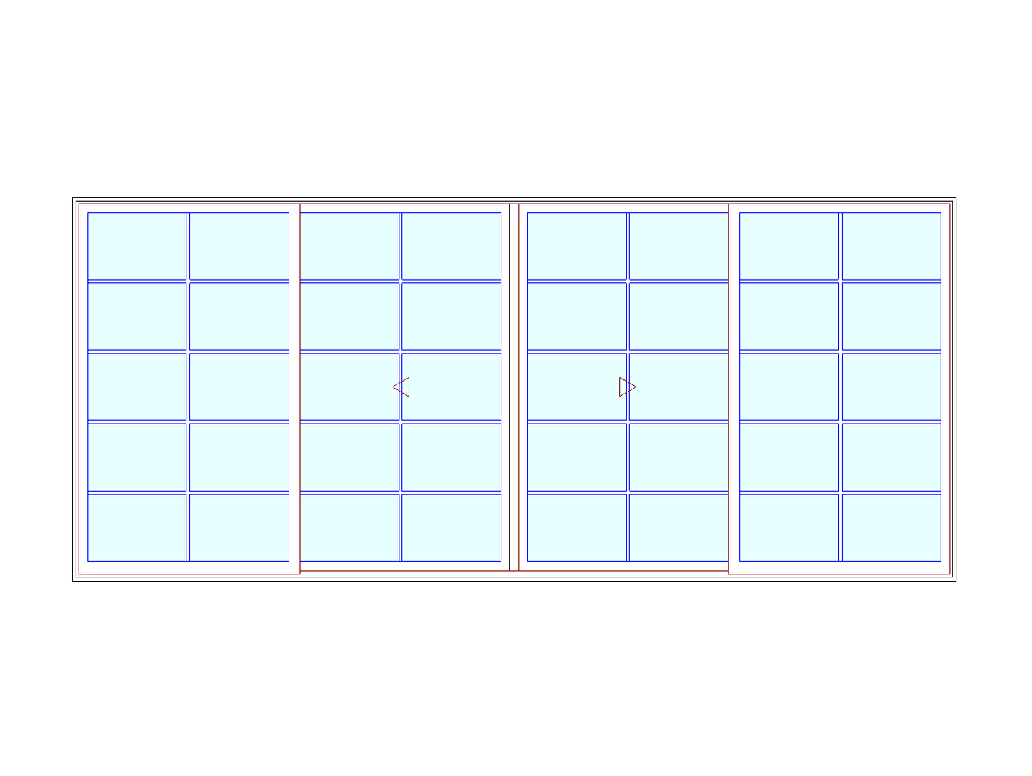 MARVIN Elevate CN 16068 4 Panel Sliding Patio Door OXXO 189" X 82" Ultrex Fiberglass Exterior Wood Interior Clear Tempered Glass Low-E2 With Argon Grilles/Screen Optional