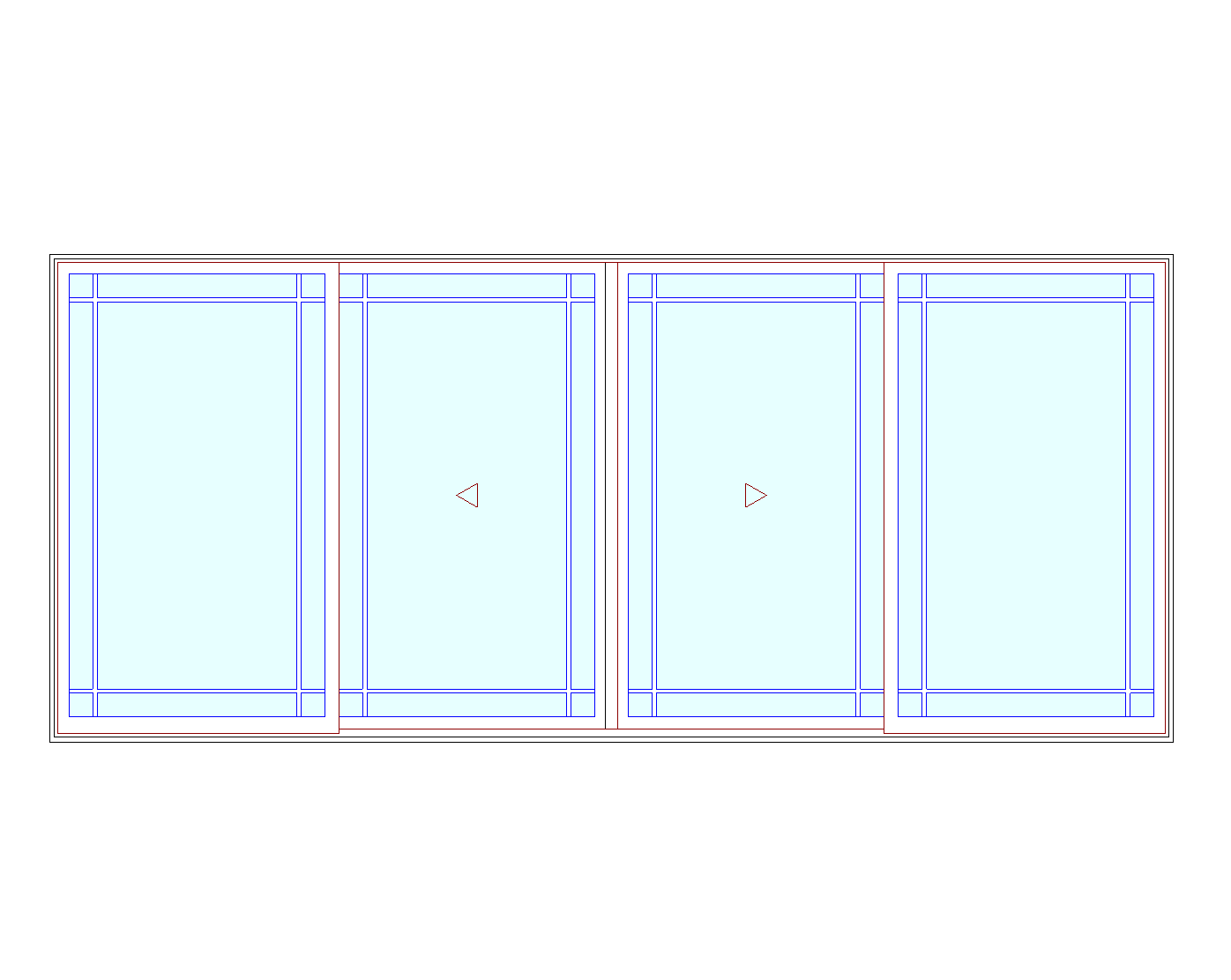 MARVIN Elevate CN 16068 4 Panel Sliding Patio Door OXXO 189" X 82" Ultrex Fiberglass Exterior Wood Interior Clear Tempered Glass Low-E2 With Argon Grilles/Screen Optional