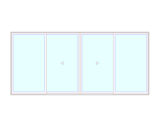 MARVIN Elevate 16'0" X 7'0" Wood Interior Ultrex Fiberglass Exterior Sliding Clear Tempered Low-E2 With Argon Glass 4 Panel Patio Door Grilles/Screen Options