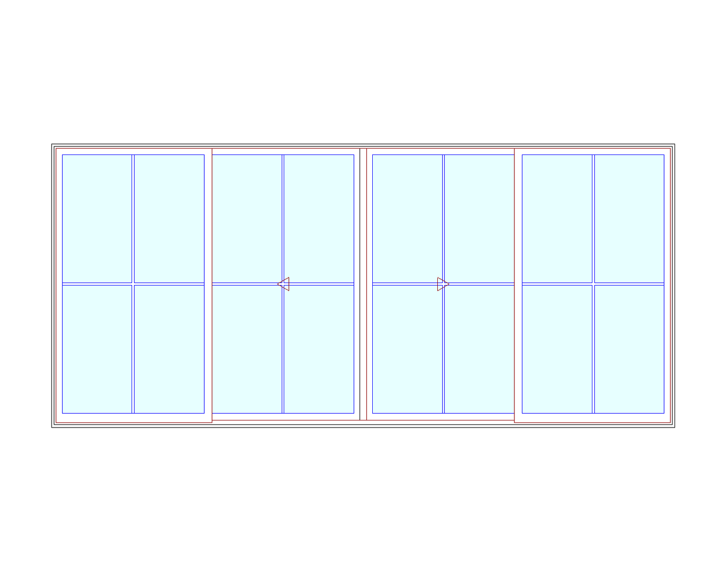 MARVIN Elevate CN 16070 4 Panel Sliding Patio Door OXXO 189" X 86" Ultrex Fiberglass Exterior Wood Interior Clear Tempered Glass Low-E2 With Argon Grilles/Screen Optional