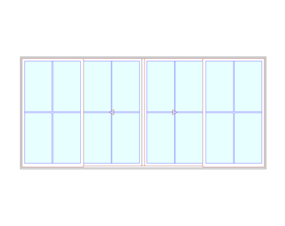 MARVIN Elevate 16'0" X 7'0" Wood Interior Ultrex Fiberglass Exterior Sliding Clear Tempered Low-E2 With Argon Glass 4 Panel Patio Door Grilles/Screen Options