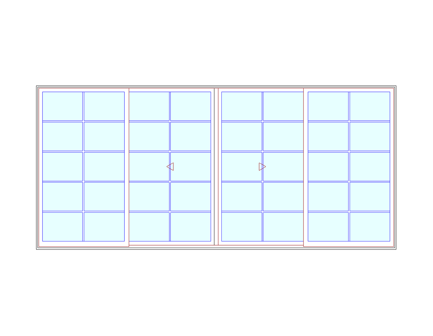 MARVIN Elevate CN 16070 4 Panel Sliding Patio Door OXXO 189" X 86" Ultrex Fiberglass Exterior Wood Interior Clear Tempered Glass Low-E2 With Argon Grilles/Screen Optional