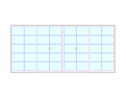 MARVIN Elevate 16'0" X 7'0" Wood Interior Ultrex Fiberglass Exterior Sliding Clear Tempered Low-E2 With Argon Glass 4 Panel Patio Door Grilles/Screen Options