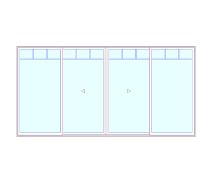MARVIN Elevate CN 16080 4 Panel Sliding Patio Door OXXO 189" X 95.5" Ultrex Fiberglass Exterior Wood Interior Clear Tempered Glass Low-E2 With Argon Grilles/Screen Optional