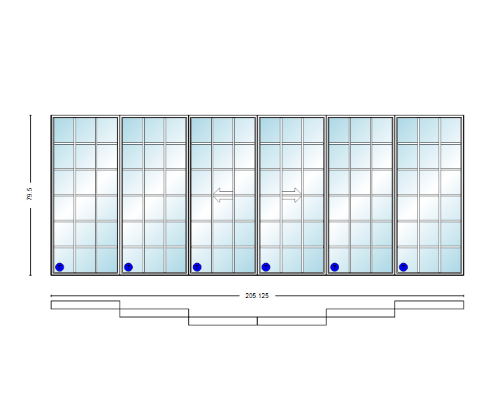 MI V3000 Series 17'0" X 6'8" Vinyl 6 Panel Multi-Slide White OIXXIO Sliding/Gliding Low-E Clear Dual Pane Tempered Glass Knocked Down Patio Door 1618 Screen/Grilles Optional