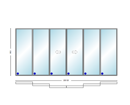 MI V3000 Series 17'0" X 8'0" Vinyl 6 Panel Multi-Slide White OIXXIO Sliding/Gliding HP Low-E Clear Dual Pane Tempered Glass Knocked Down Patio Door 1618 Screen/Grilles Optional