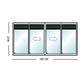 PELLA 188.125" X 95.5" Lifestyle Series Contemporary 4 Panel OXXO Hinged Glass With Manual Blinds/Shades Advanced Low-E Insulating Tempered Argon Fill Glass Assembled Sliding/Gliding Patio Door Screen Option