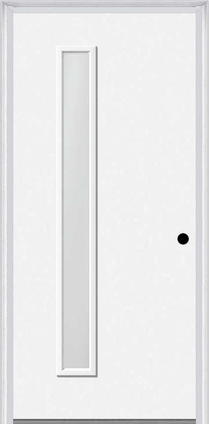 MMI 1 Lite Hinge/Stop Side 6'8" Fiberglass Smooth Clear Or Frosted Glass Exterior Prehung Door 694VH Or 694VS