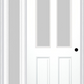 MMI 2-1/2 Lite 2 Panel 3'0" X 6'8" Textured/Privacy Fiberglass Smooth Exterior Prehung Door With 1 Full Lite Textured/Privacy Glass Sidelight 692