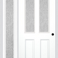 MMI 2-1/2 Lite 2 Panel 3'0" X 6'8" Textured/Privacy Fiberglass Smooth Exterior Prehung Door With 1 Full Lite Textured/Privacy Glass Sidelight 692