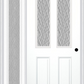 MMI 2-1/2 Lite 2 Panel 3'0" X 6'8" Textured/Privacy Fiberglass Smooth Exterior Prehung Door With 1 Full Lite Textured/Privacy Glass Sidelight 692