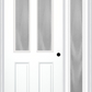 MMI 2-1/2 Lite 2 Panel 3'0" X 6'8" Textured/Privacy Fiberglass Smooth Exterior Prehung Door With 1 Full Lite Textured/Privacy Glass Sidelight 692