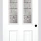 MMI 2-1/2 LITE 2 PANEL 6'8" FIBERGLASS SMOOTH EXPRESSIONS SATIN NICKEL DECORATIVE GLASS EXTERIOR PREHUNG DOOR 692