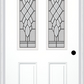 MMI 2-1/2 LITE 2 PANEL 6'8" FIBERGLASS SMOOTH GRACE NICKEL OR GRACE PATINA DECORATIVE GLASS EXTERIOR PREHUNG DOOR 692