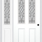 MMI 2-1/2 Lite 2 Panel 3'0" X 6'8" Fiberglass Smooth Grace Nickel Or Grace Patina Exterior Prehung Door With 1 Half Lite Grace Nickel/Patina Decorative Glass Sidelight 692