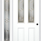 MMI 2-1/2 Lite 2 Panel 6'8" Fiberglass Smooth Majestic Brass Exterior Prehung Door With 1 Full Lite Majestic Brass Decorative Glass Sidelight 692