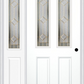 MMI 2-1/2 Lite 2 Panel 6'8" Fiberglass Smooth Majestic Brass Exterior Prehung Door With 1 Half Lite Majestic Brass Decorative Glass Sidelight 692