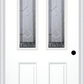 MMI 2-1/2 Lite 2 Panel 6'8" Fiberglass Smooth Majestic Nickel Decorative Glass Exterior Prehung Door 692