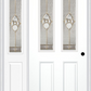 MMI 2-1/2 Lite 2 Panel 3'0" X 6'8" Fiberglass Smooth Nouveau Nickel Or Nouveau Patina Exterior Prehung Door With 1 Half Lite Nouveau Brass/Nickel/Patina Decorative Glass Sidelight 692