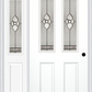 MMI 2-1/2 Lite 2 Panel 3'0" X 6'8" Fiberglass Smooth Nouveau Nickel Or Nouveau Patina Exterior Prehung Door With 1 Half Lite Nouveau Brass/Nickel/Patina Decorative Glass Sidelight 692