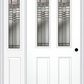 MMI 2-1/2 Lite 2 Panel 6'8" Fiberglass Smooth Oak Park Patina Exterior Prehung Door With 1 Half Lite Oak Park Patina Decorative Glass Sidelight 692