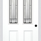 MMI 2-1/2 Lite 2 Panel 6'8" Fiberglass Smooth Soleil Patina Decorative Glass Exterior Prehung Door 692