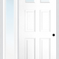 MMI 2-1/4 LITE 4 PANEL 3'0" X 6'8" FIBERGLASS SMOOTH EXTERIOR PREHUNG DOOR WITH 1 FULL LITE CLEAR GLASS SIDELIGHT 23