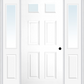 MMI 2-1/4 LITE 4 PANEL 3'0" X 6'8" FIBERGLASS SMOOTH EXTERIOR PREHUNG DOOR WITH 2 HALF LITE CLEAR GLASS SIDELIGHTS 23