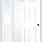 MMI 2-1/4 Lite 4 Panel 3'0" X 6'8" Fiberglass Smooth Exterior Prehung Door With 1 Half Lite Clear Glass Sidelight 23
