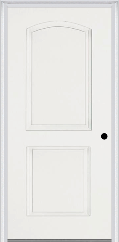 MMI TRUE 2 PANEL ARCH 6'8" FIBERGLASS SMOOTH EXTERIOR PREHUNG DOOR 22