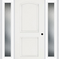 MMI 2 Panel Arch 3'0" X 6'8" Fiberglass Smooth Exterior Prehung Door With 2 Full Lite Clear Or Privacy/Textured Glass Sidelights 22