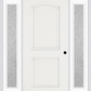 MMI 2 Panel Arch 3'0" X 6'8" Fiberglass Smooth Exterior Prehung Door With 2 Full Lite Clear Or Privacy/Textured Glass Sidelights 22