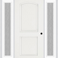 MMI 2 Panel Arch 3'0" X 6'8" Fiberglass Smooth Exterior Prehung Door With 2 Full Lite Clear Or Privacy/Textured Glass Sidelights 22