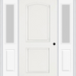 MMI 2 PANEL ARCH 3'0" X 6'8" FIBERGLASS SMOOTH EXTERIOR PREHUNG DOOR WITH 2 HALF LITE CLEAR OR PRIVACY/TEXTURED GLASS SIDELIGHTS 22